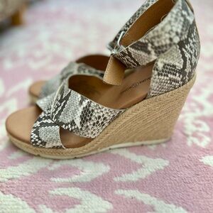 Treasure & Bond Snake Print Espadrille Wedges
